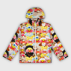 Ветровка с капюшоном женская УТЯ УТОЧКА ЛАЛАФАНФАН ПАТТЕРН, цвет: 3D-белый