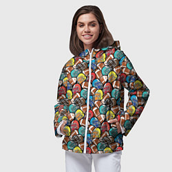 Ветровка с капюшоном женская Американский Футбол American Football, цвет: 3D-белый — фото 2