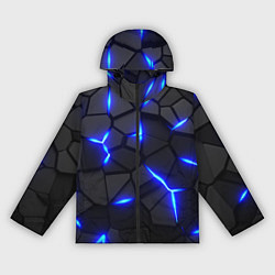 Ветровка с капюшоном женская КИБЕРПАНК БРОНЯ: СИНЯЯ СТАЛЬ, цвет: 3D-черный