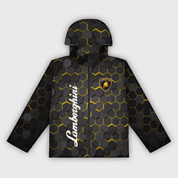 Ветровка с капюшоном женская Lamborghini - Золотые соты, цвет: 3D-черный