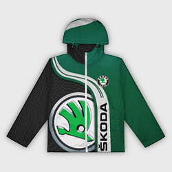 Ветровка с капюшоном женская SKODA AUTO ШКОДА АВТО, цвет: 3D-белый