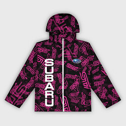 Ветровка с капюшоном женская SUBARU STI PATTERN, цвет: 3D-белый