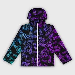 Ветровка с капюшоном женская STI NEON PATTERN, цвет: 3D-белый