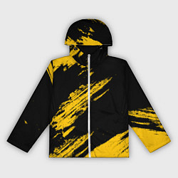 Ветровка с капюшоном женская BLACK AND YELLOW GRUNGE ГРАНЖ, цвет: 3D-белый
