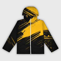 Ветровка с капюшоном женская Black and yellow grunge, цвет: 3D-белый