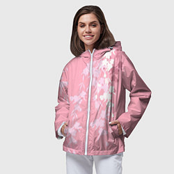 Ветровка с капюшоном женская Цветущая ива, цвет: 3D-белый — фото 2