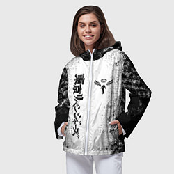 Ветровка с капюшоном женская Токийские мстители Tokyo Revengers logo, цвет: 3D-белый — фото 2