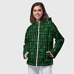 Ветровка с капюшоном женская Двоичный Код Binary Code, цвет: 3D-белый — фото 2