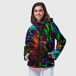Ветровка с капюшоном женская Neon pattern Vanguard, цвет: 3D-черный — фото 2