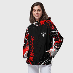Ветровка с капюшоном женская Токийские мстители брызги красок, цвет: 3D-черный — фото 2