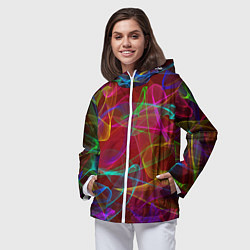 Ветровка с капюшоном женская Color neon pattern Vanguard, цвет: 3D-белый — фото 2
