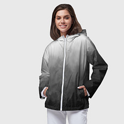 Ветровка с капюшоном женская Темный лес - туман, цвет: 3D-белый — фото 2
