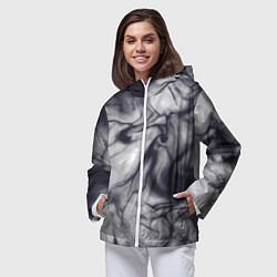 Ветровка с капюшоном женская Бело-черный тай-дай, цвет: 3D-белый — фото 2