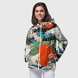 Ветровка с капюшоном женская Воспоминания об Японии, цвет: 3D-белый — фото 2
