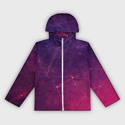 Ветровка с капюшоном женская Абстрактные взаимосвязанные линии, цвет: 3D-белый