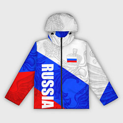 Ветровка с капюшоном женская RUSSIA - SPORTWEAR - ТРИКОЛОР, цвет: 3D-черный