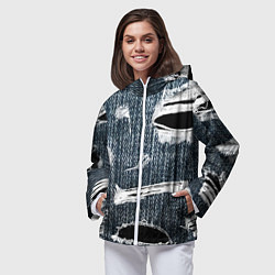 Ветровка с капюшоном женская Джинсовое рваньё Fashion trend, цвет: 3D-белый — фото 2