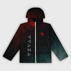 Ветровка с капюшоном женская The witcher Волк Черные Молнии, цвет: 3D-белый