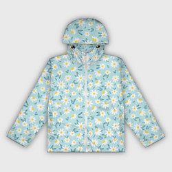 Ветровка с капюшоном женская Ромашковое поле, цвет: 3D-белый