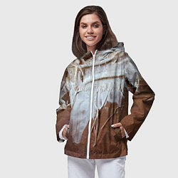 Ветровка с капюшоном женская Рванина Авангард Rags Vanguard, цвет: 3D-белый — фото 2