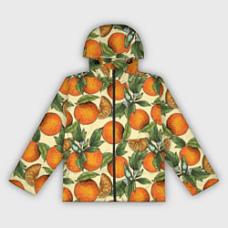 Ветровка с капюшоном женская Узор Апельсиновое настроение, цвет: 3D-черный