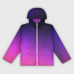 Ветровка с капюшоном женская Розовофиолетовый градиент, цвет: 3D-белый