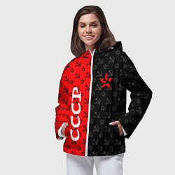 Ветровка с капюшоном женская СОВЕТСКИЙ СОЮЗ : СЕРП И МОЛОТ : ЗВЕЗДА, цвет: 3D-белый — фото 2