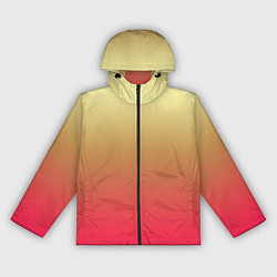 Ветровка с капюшоном женская Красно-желтый градиент, цвет: 3D-черный