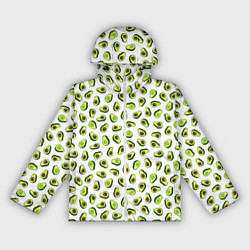 Ветровка с капюшоном женская Смешное авокадо на белом фоне, цвет: 3D-белый