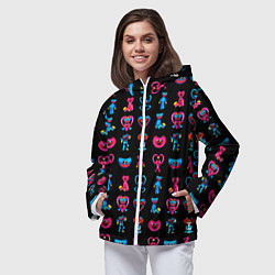Ветровка с капюшоном женская POPPY PLAYTIME HAGGY WAGGY AND KISSY MISSY PATTERN, цвет: 3D-белый — фото 2