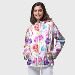 Ветровка с капюшоном женская Сейлор Мун Sailor Moon, цвет: 3D-белый — фото 2