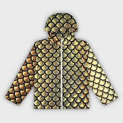 Ветровка с капюшоном женская Чешуя золотая, цвет: 3D-белый