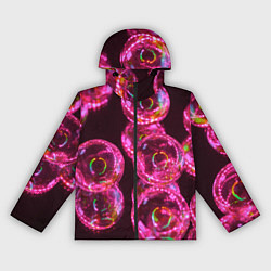 Ветровка с капюшоном женская Неоновые сюрреалистичные пузыри - Розовый, цвет: 3D-черный