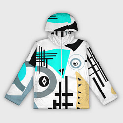 Ветровка с капюшоном женская Абстрактный современный дизайн, цвет: 3D-белый