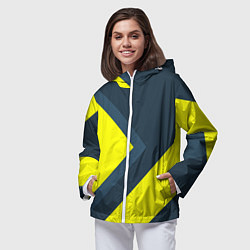 Ветровка с капюшоном женская Геометрическая Стрелка, цвет: 3D-белый — фото 2