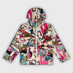 Ветровка с капюшоном женская Twisted pop atr pattern, цвет: 3D-белый