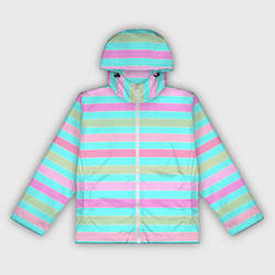 Женская ветровка Pink turquoise stripes horizontal Полосатый узор