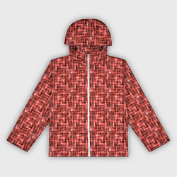 Ветровка с капюшоном женская Оранжевые, коричневые акварельные пятна, цвет: 3D-белый