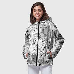 Ветровка с капюшоном женская Сон в замке демона паттерн, цвет: 3D-черный — фото 2