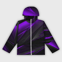 Ветровка с капюшоном женская Geometry Черный и фиолетовый, цвет: 3D-белый