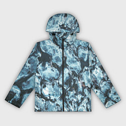 Ветровка с капюшоном женская Холодная ледяная броня - Синий, цвет: 3D-черный