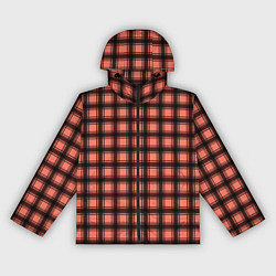 Женская ветровка Оранжево-черный клетчатый узор