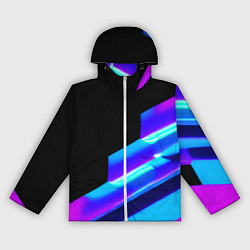 Ветровка с капюшоном женская Яркие неоновые линии, цвет: 3D-белый