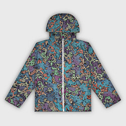 Ветровка с капюшоном женская Галлюциногенные узоры, цвет: 3D-белый