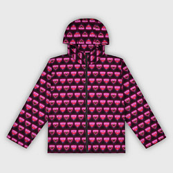 Ветровка с капюшоном женская Poppy Playtime - Kissy Missy Pattern - Huggy Wuggy, цвет: 3D-черный