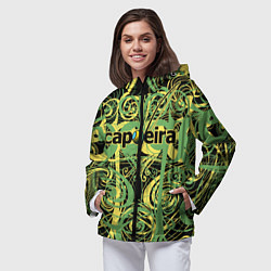 Ветровка с капюшоном женская Capoeira pattern, цвет: 3D-черный — фото 2