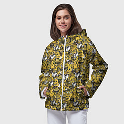 Ветровка с капюшоном женская Череп старая школа, цвет: 3D-белый — фото 2