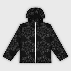 Ветровка с капюшоном женская Геометрическая абстракция из букв, цвет: 3D-белый