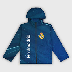 Ветровка с капюшоном женская Real madrid голубая абстракция, цвет: 3D-черный