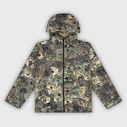Ветровка с капюшоном женская Мануловый камуфляж, цвет: 3D-черный